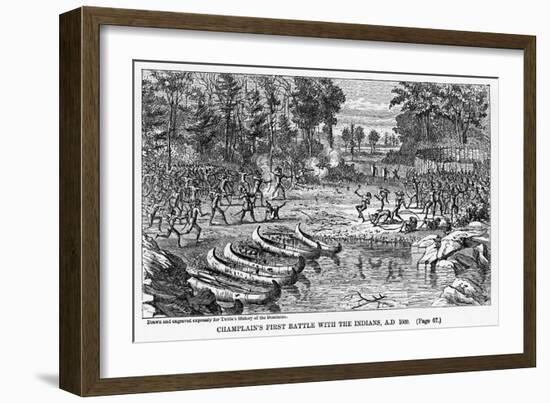 Champlain's First Battle with the Indians, Ad 1609-null-Framed Giclee Print