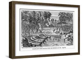 Champlain's First Battle with the Indians, Ad 1609-null-Framed Giclee Print