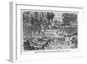 Champlain's First Battle with the Indians, Ad 1609-null-Framed Giclee Print