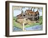 Champlain's Quebec Fort, c.1613-null-Framed Giclee Print