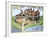 Champlain's Quebec Fort, c.1613-null-Framed Giclee Print