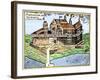 Champlain's Quebec Fort, c.1613-null-Framed Giclee Print