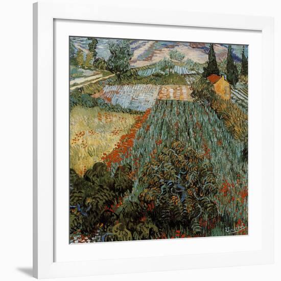 Champs aux coquelicots (Détail)-Vincent van Gogh-Framed Art Print