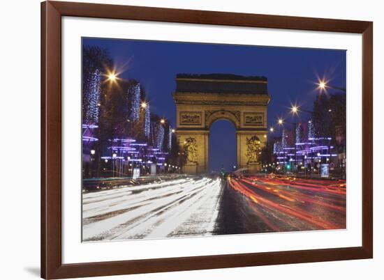 Champs Elysees and Arc De Triomphe at Christmas, Paris, Ile De France, France, Europe-Markus Lange-Framed Photographic Print