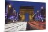 Champs Elysees and Arc De Triomphe at Christmas, Paris, Ile De France, France, Europe-Markus Lange-Mounted Photographic Print