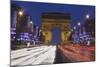 Champs Elysees and Arc De Triomphe at Christmas, Paris, Ile De France, France, Europe-Markus Lange-Mounted Photographic Print