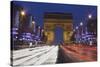 Champs Elysees and Arc De Triomphe at Christmas, Paris, Ile De France, France, Europe-Markus Lange-Stretched Canvas