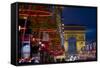 Champs Elysees and Arc De Triomphe at Dusk, Paris, France, Europe-Charles Bowman-Framed Stretched Canvas