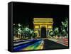 Champs Elysees and Arc de Triomphe, Paris, France-Bill Bachmann-Framed Stretched Canvas