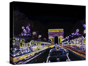 Champs Elysees and Arc de Triomphe, Paris, France-Bill Bachmann-Stretched Canvas