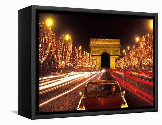 Champs Elysees and Arc de Triomphe, Paris, France-Bill Bachmann-Framed Stretched Canvas