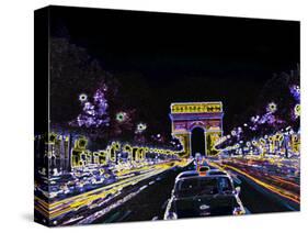 Champs Elysees and Arc de Triomphe, Paris, France-Bill Bachmann-Stretched Canvas