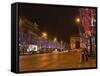 Champs Elysees at Christmas Time, Paris, France, Europe-Marco Cristofori-Framed Stretched Canvas