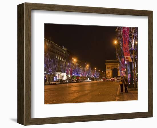 Champs Elysees at Christmas Time, Paris, France, Europe-Marco Cristofori-Framed Photographic Print