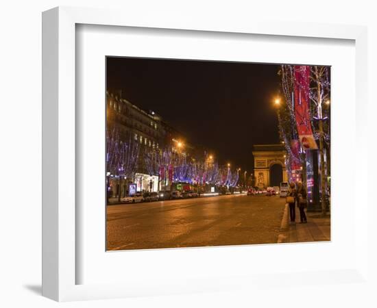 Champs Elysees at Christmas Time, Paris, France, Europe-Marco Cristofori-Framed Photographic Print