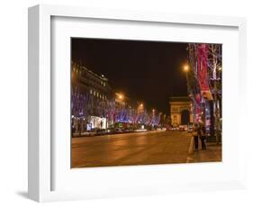 Champs Elysees at Christmas Time, Paris, France, Europe-Marco Cristofori-Framed Photographic Print