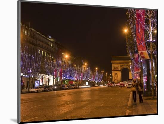 Champs Elysees at Christmas Time, Paris, France, Europe-Marco Cristofori-Mounted Photographic Print