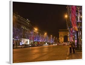 Champs Elysees at Christmas Time, Paris, France, Europe-Marco Cristofori-Framed Photographic Print