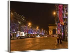 Champs Elysees at Christmas Time, Paris, France, Europe-Marco Cristofori-Framed Photographic Print