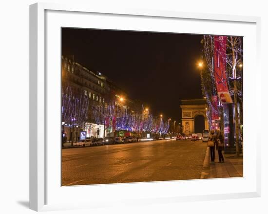 Champs Elysees at Christmas Time, Paris, France, Europe-Marco Cristofori-Framed Photographic Print