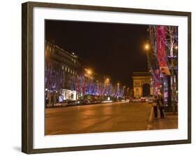 Champs Elysees at Christmas Time, Paris, France, Europe-Marco Cristofori-Framed Photographic Print