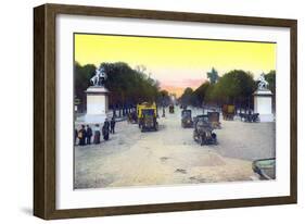 Champs-Elysees, from 'Souvenirs De Paris - Monuments Vues En Couleurs'-null-Framed Giclee Print