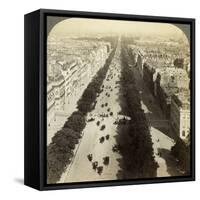 Champs Elysees from the Arc De Triomphe, Paris, France, 19th Century-Underwood & Underwood-Framed Stretched Canvas