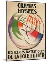 Champs Elysees Music Hall Poster-null-Mounted Art Print