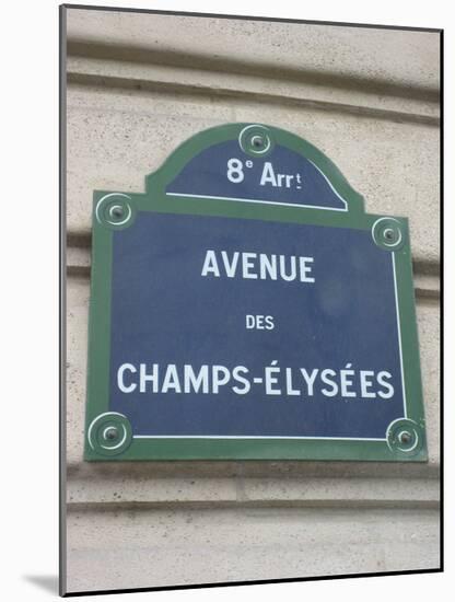 Champs-Elysees (Sign) Art Poster Print-null-Mounted Poster