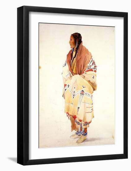 Chan-Cha-Uia-Teuin, Teton Woman-Karl Bodmer-Framed Art Print