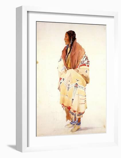 Chan-Cha-Uia-Teuin, Teton Woman-Karl Bodmer-Framed Art Print