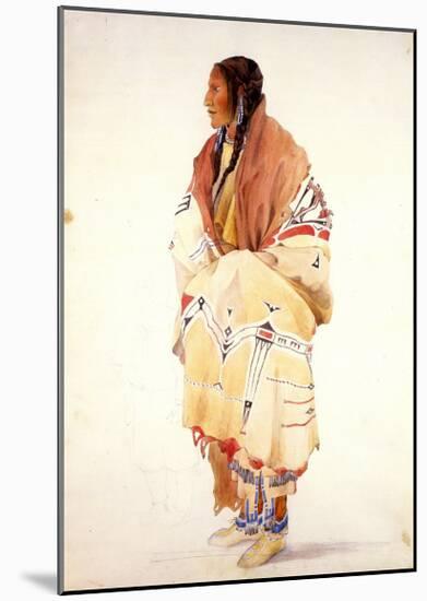 Chan-Cha-Uia-Teuin, Teton Woman-Karl Bodmer-Mounted Art Print