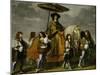 Chancellor Pierre Seguier on Horseback, Leading His Horse is the Young Louis XIV-Charles Le Brun-Mounted Giclee Print