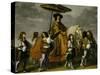 Chancellor Pierre Seguier on Horseback, Leading His Horse is the Young Louis XIV-Charles Le Brun-Stretched Canvas