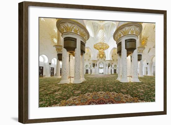 Chandelier in Prayer Hall, Sheikh Zayed Bin Sultan Al Nahyan Moschee, Al Maqtaa-Axel Schmies-Framed Photographic Print