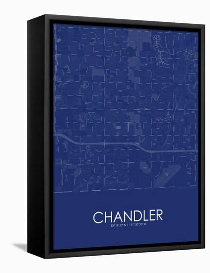 Chandler, United States of America Blue Map-null-Framed Stretched Canvas