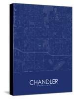 Chandler, United States of America Blue Map-null-Stretched Canvas