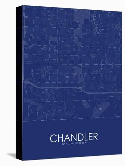 Chandler, United States of America Blue Map-null-Stretched Canvas