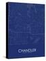 Chandler, United States of America Blue Map-null-Stretched Canvas