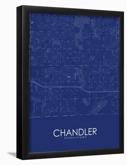 Chandler, United States of America Blue Map-null-Framed Poster