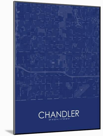 Chandler, United States of America Blue Map-null-Mounted Poster