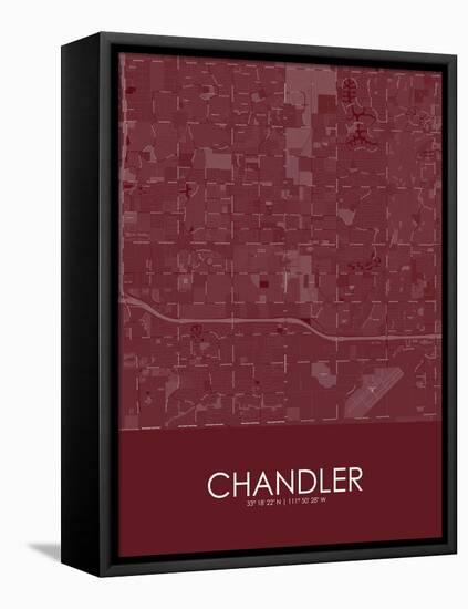 Chandler, United States of America Red Map-null-Framed Stretched Canvas