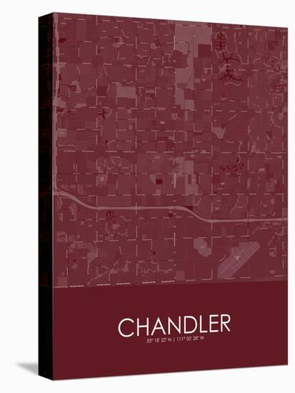 Chandler, United States of America Red Map-null-Stretched Canvas