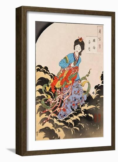 Chang E Flees to the Moon, One Hundred Aspects of the Moon-Yoshitoshi Tsukioka-Framed Premium Giclee Print