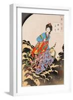 Chang E Flees to the Moon, One Hundred Aspects of the Moon-Yoshitoshi Tsukioka-Framed Premium Giclee Print