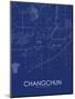 Changchun, China Blue Map-null-Mounted Poster