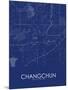Changchun, China Blue Map-null-Mounted Poster