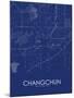 Changchun, China Blue Map-null-Mounted Poster