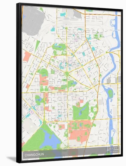 Changchun, China Map-null-Framed Poster