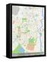 Changchun, China Map-null-Framed Stretched Canvas